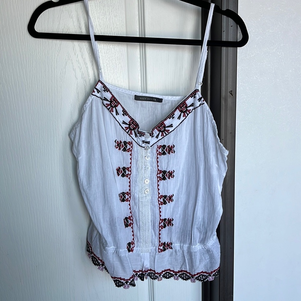 Cotton embroidered camisole